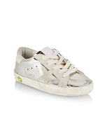 Baby Girl's, Little Girl's & Super-Star Laminated Suede Star Sneakers