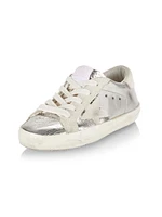 Baby Girl's, Little Girl's & Super-Star Laminated Suede Star Sneakers