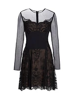 Lace Chiffon Minidress