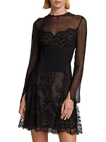 Lace Chiffon Minidress