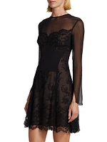 Lace Chiffon Minidress