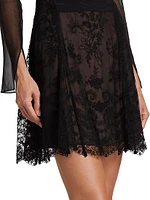 Lace Chiffon Minidress