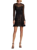 Lace Chiffon Minidress