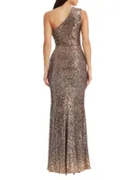 Sariah Asymmetric Sequin Gown