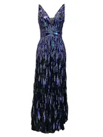 Samira Fit-&-Flare Sequin Gown