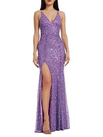 Iris Sequin Tulle Gown