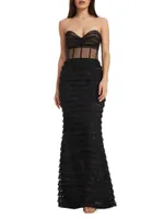 Grace Tiered Ruffled Mesh Gown