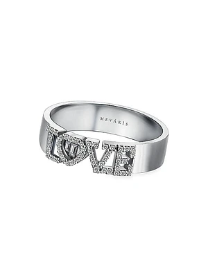 Love 18K White Gold & 0.22 TCW Diamond Ring