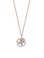 Love Fortuna 18K Rose Gold & 0.50 TCW Diamond Clover Necklace