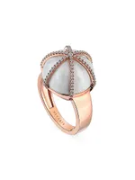 Diamonds In Colours 18K Rose Gold, White Enamel & 0.22 TCW Diamond Dome Ring