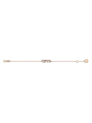 Love 18K Rose Gold & 0.23 TCW Diamond Chain Bracelet