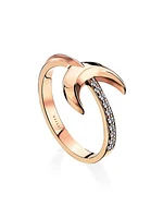 High Moon Mini 18K Rose Gold & 0.12 TCW Diamond Crescent Ring