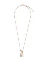 Mosaic 18K Rose Gold & 0.09 TCW Three-Bar Pendant Necklace