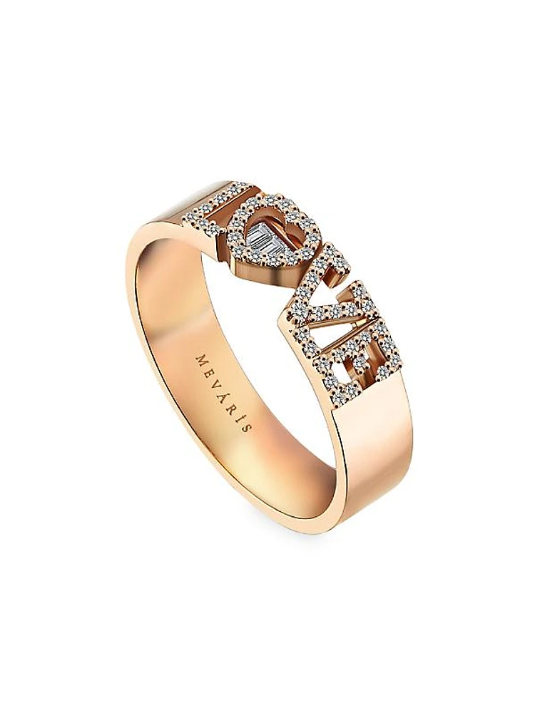 Love 18K Rose Gold & 0.22 TCW Diamonds Ring