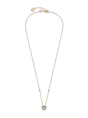 Love Golden Large 18K Rose Gold & 0.68 TCW Diamond Pendant Necklace