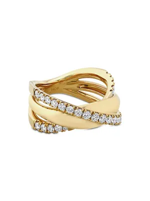 Grace 18K Yellow Gold & 0.73-0.81 TCW Diamond X Ring