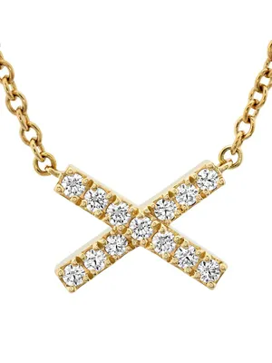 Charmed 18K Yellow Gold & 0.11 TCW Diamond X Pendant Necklace
