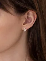 18K White Gold & 0.4-0.47 TCW Diamond Starburst Stud Earrings