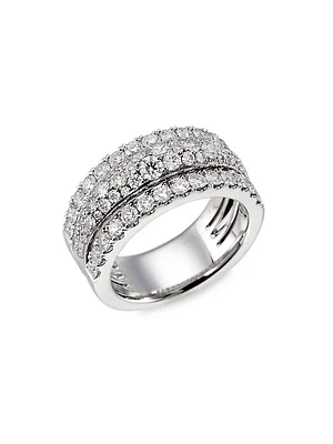 Grace 18K White Gold & 1.68 TCW Diamond Triple-Row Ring