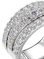 Grace 18K White Gold & 1.68 TCW Diamond Triple-Row Ring