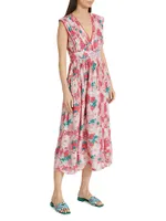 Agnes Floral Pleated Midi-Dress