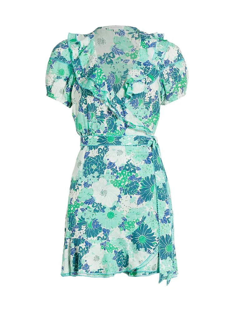 Aude Floral Ruffled Wrap Minidress