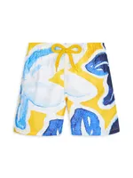 Little Boy's & Macro Raiatea Print Swim Trunks