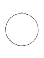 Box Chain Necklace with Grey Titanium