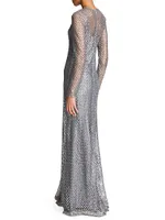 Kirsten Grid Sequin Gown