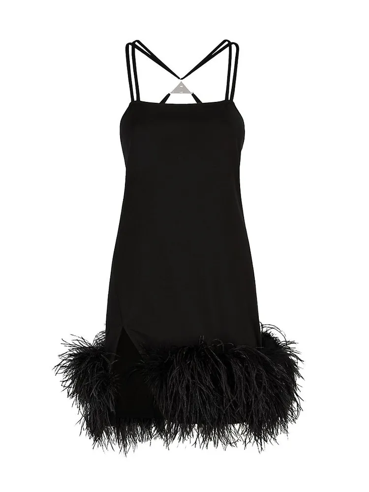 Feather-Hem Minidress