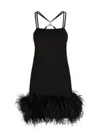 Feather-Hem Minidress