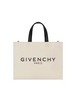 Small G Tote Shopping Bag In Canvas