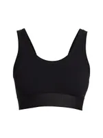 Logo Cotton-Blend Sports Bra