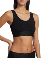 Logo Cotton-Blend Sports Bra