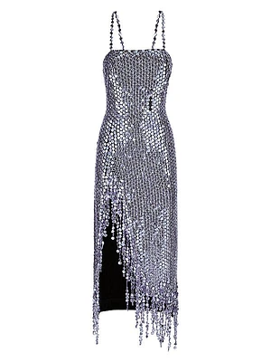 Avery Asymmetric Sequin Midi-Dress