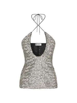 Alix Sequin Halter Top