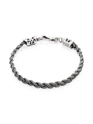 Unisex Sterling Silver Braided Bracelet