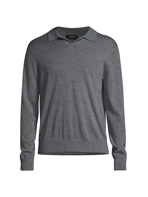 Merino Long-Sleeve Polo Shirt