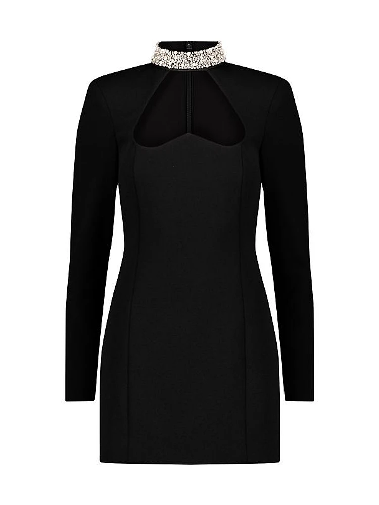 Embellished Collar Cut-Out Minidress