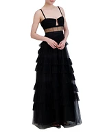 Corset Tulle Ruffled Gown