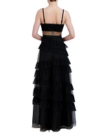 Corset Tulle Ruffled Gown