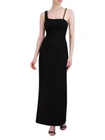 Chain Strap Sheath Maxi Dress