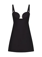 Cut-Out Crepe Minidress