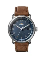 The Canfield Model C56 Stainless Steel & Leather Strap Watch