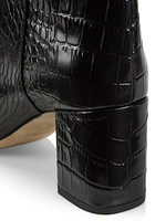 Anja 70MM Crocodile-Embossed Leather Boots