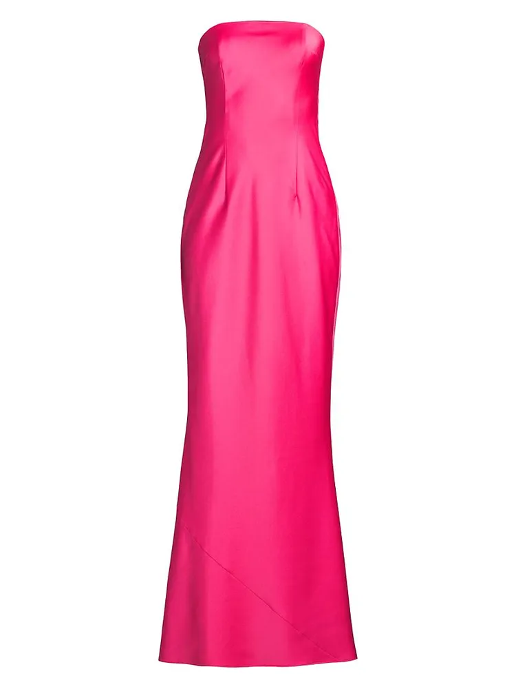 Cowl Back Strapless Gown