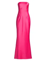 Cowl Back Strapless Gown