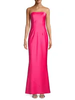 Cowl Back Strapless Gown