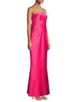 Cowl Back Strapless Gown
