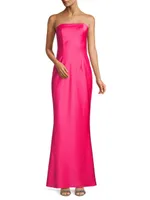 Cowl Back Strapless Gown